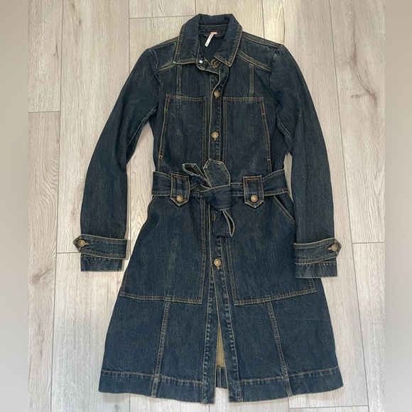 Free People Denim Trench Coat - Picture 5 of 16